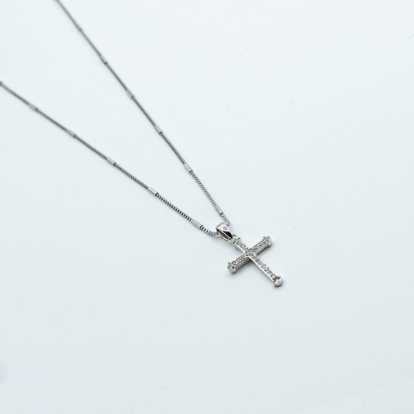 DK-925-458- Micropave cross necklace