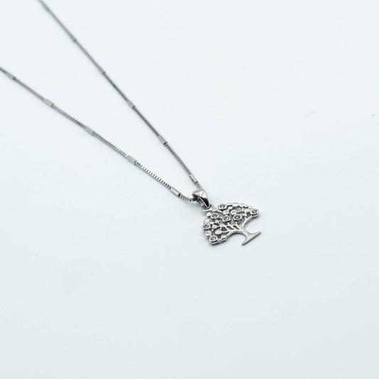 DK-925-467 sterling silver tree necklace