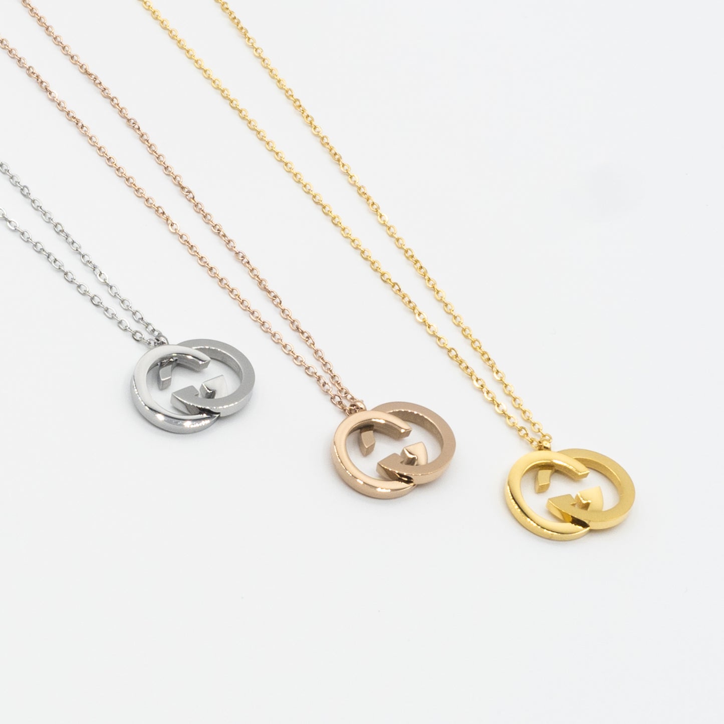 stainless steel CC necklace