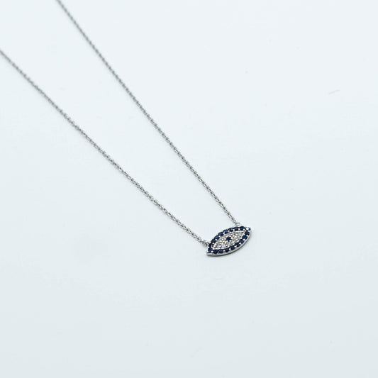 EYE sterling silver bleu oval eye necklace