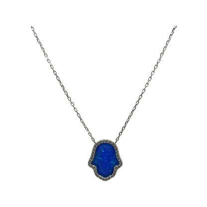 DK-925-468 Opal Hamsa necklace
