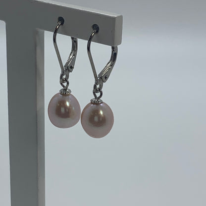 DK-925-053 Freshwater pearl lever back earrings