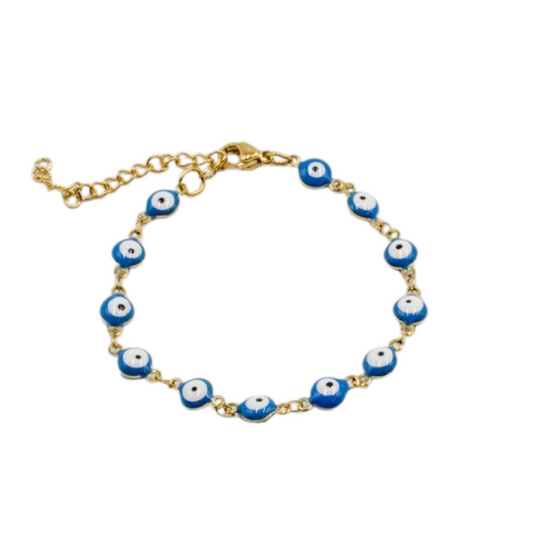 EYE - stainless steel gold tone bleu eye bracelet