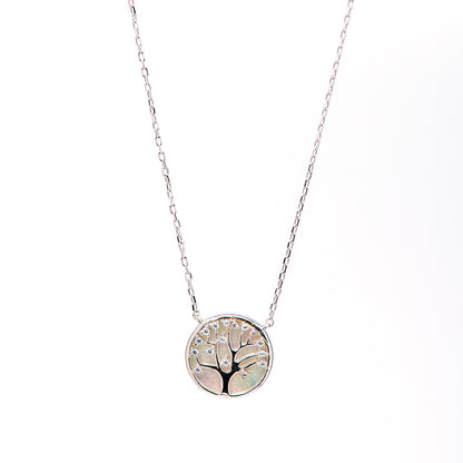 DK-925-450 tree of life necklace with mother of pearl