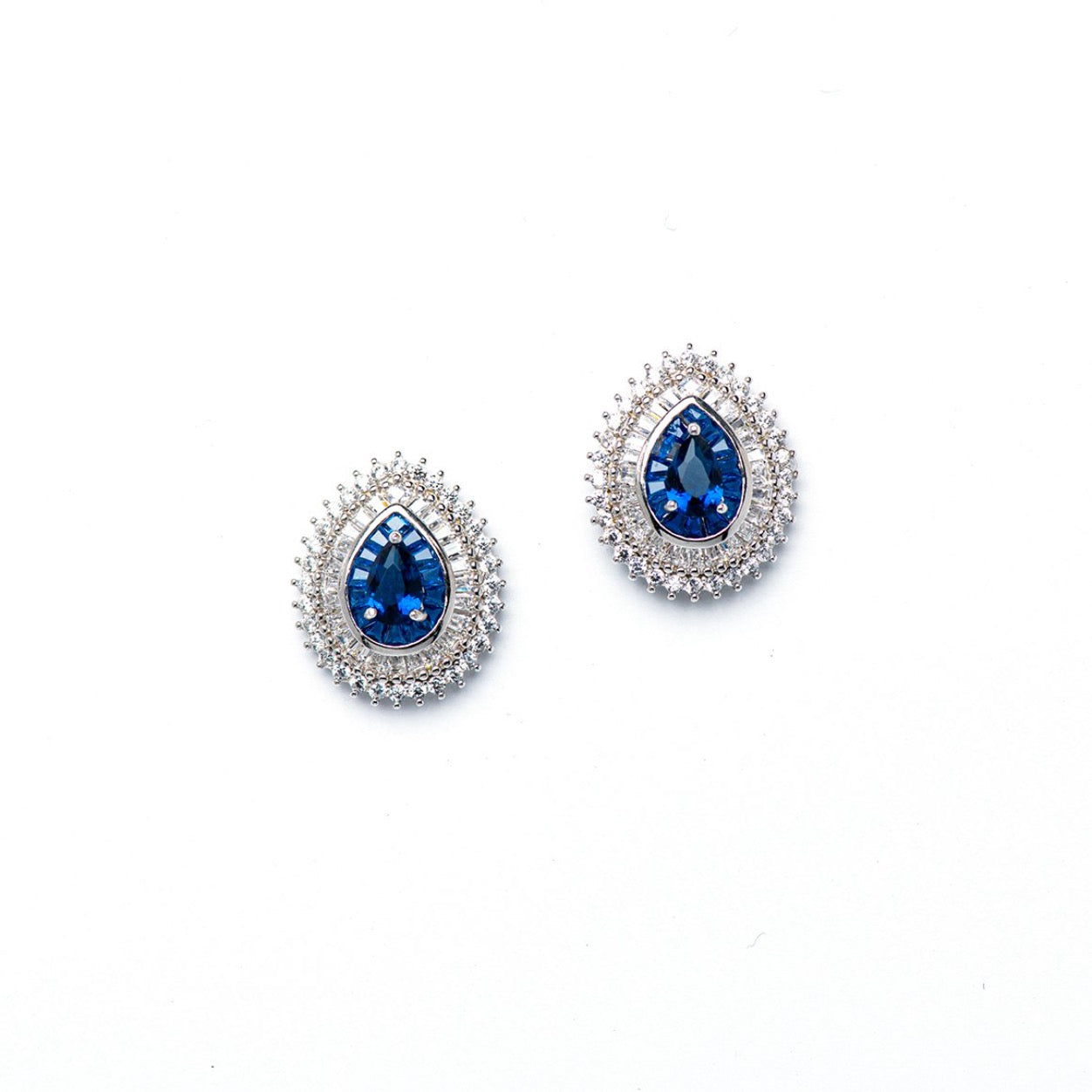 DK-925-094 bleu water droplets earrings