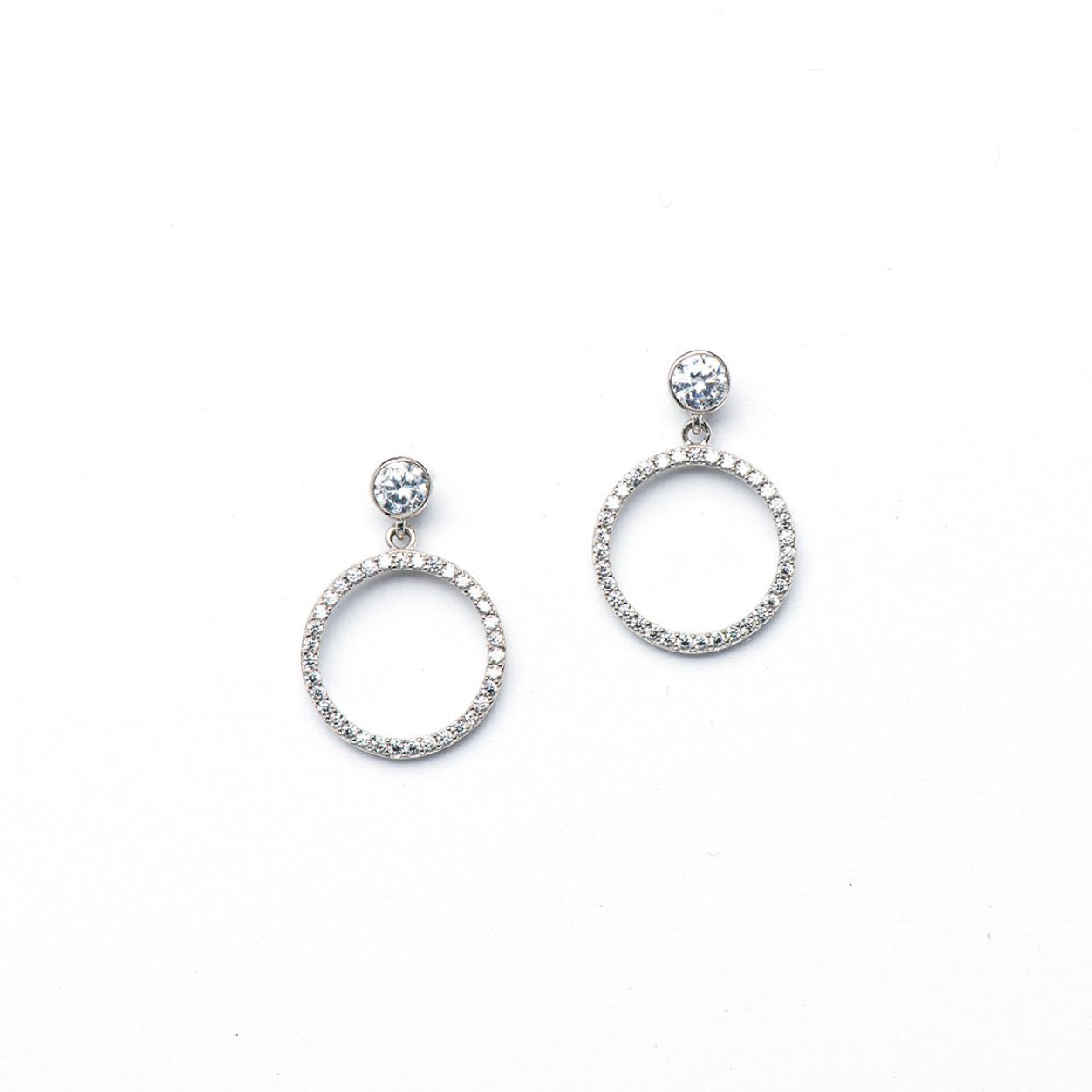DK-925-095 Circle of life drop earrings