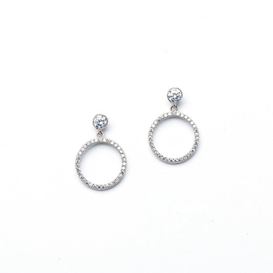 DK-925-095 Circle of life drop earrings
