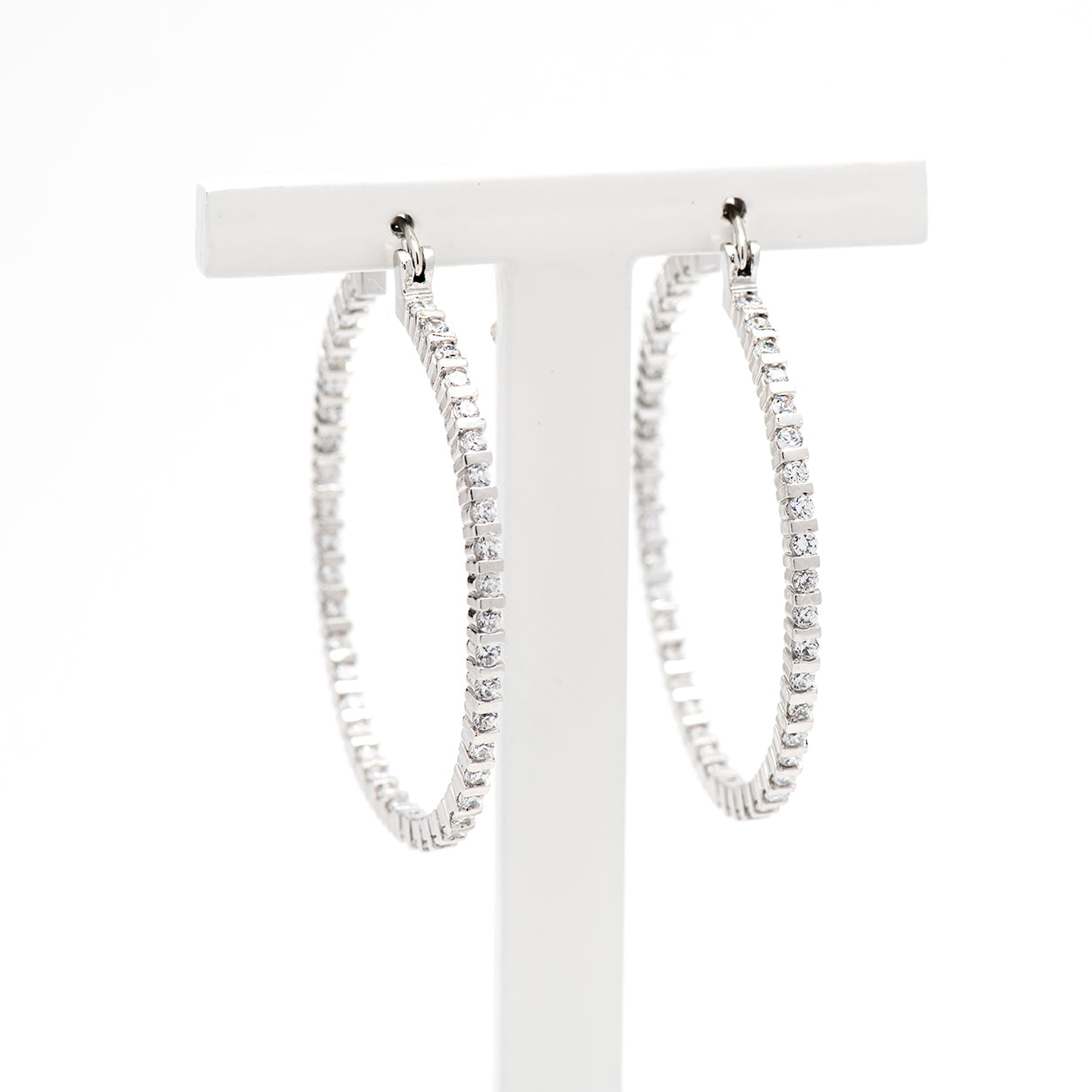 DK-925-101 sterling silver hoops with CZ
