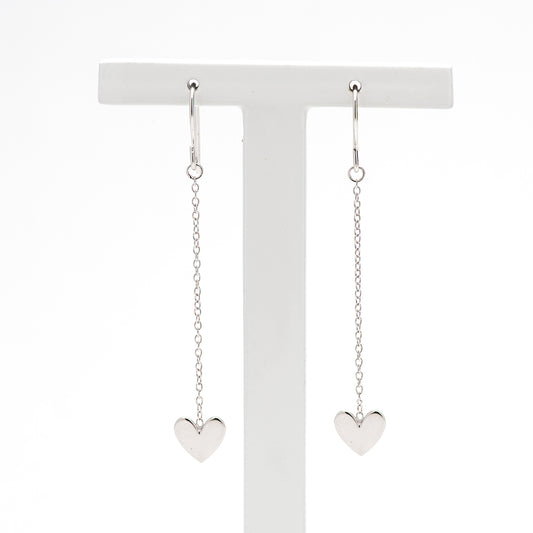DK925-103 silver earrings with a pending heart