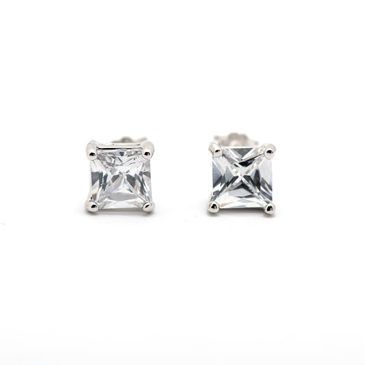 DK925-117 sterling silver square earrings