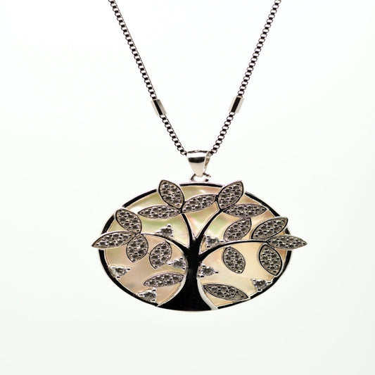 DK-925-402 -Sterling Silver Mother of Pearl Tree of Life
