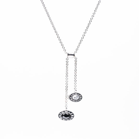 Stainless Steel Necklace with two adjustable round circle