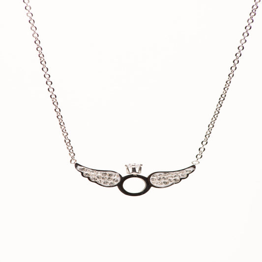 Angel wings and Ring necklace in stainless steel.