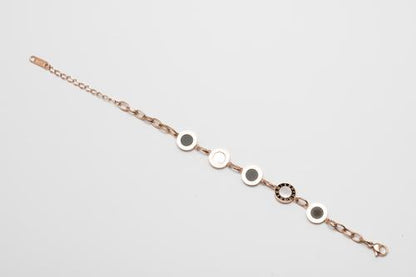 Stainless steel bracelet with black and white MOP