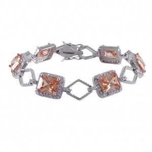 CORA -sterling silver Bracelet with champagne CZ