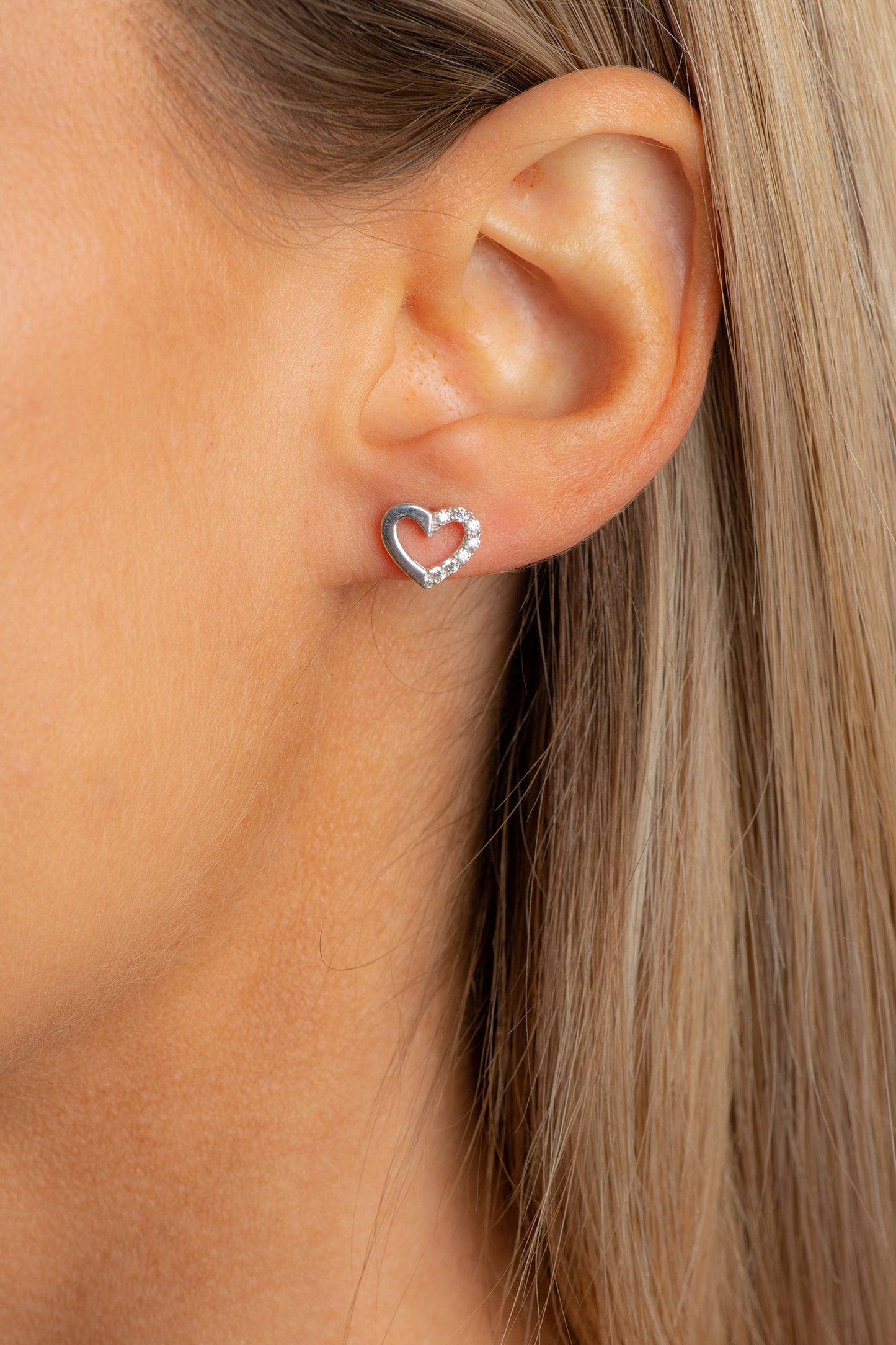 Sterling silver hearts studs