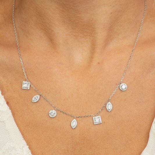 DK-925-434 -Pending geometric shape necklace