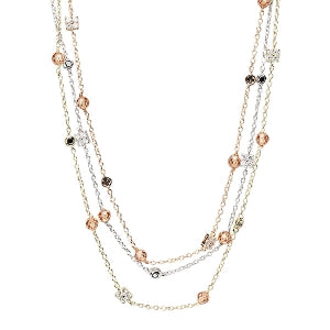 TC - sterling silver 3 tone and 3 layer necklace